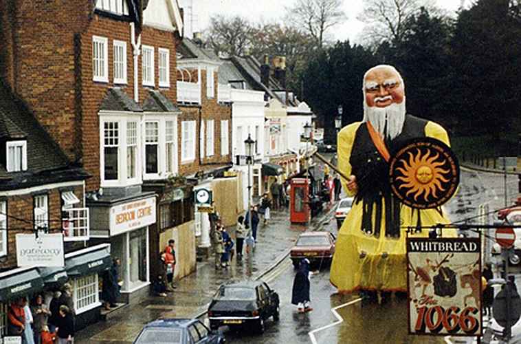 Battle in Pictures: Gogmagog in the Guy Fawkes parade, 1986.  Published by Battle Museum of Local History with YouByYou Books