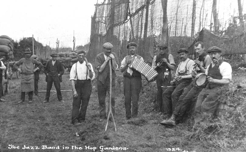 Biddenden in Pictures: a jazz band in the hop gardens.  Published by Biddenden Local History Society